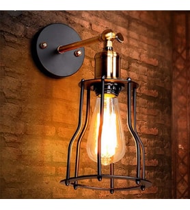 RİOLİGHT RETRO MAFSALLI KAFES APLİK (Siyah - Beyaz)