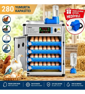 My280 Kapasiteli Profesyonel Tam Otomatik Kuluçka Makinesi Çift Nem Kontrol Sistemi, Otomatik Su Tamamlama Ve Çevirme