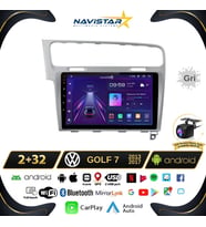 Vw Golf 7 Gri Çerçeve Kablosuz Carplay 2+32 GB Android 13 Navigasyon Multimedya Sistemi