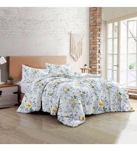 MonoHome Spring Floral Luxury Çift Kişilik Pamuk Saten Nevresim Takımı