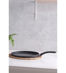 Gözleme Tavası 34 Cm Granit Bazlama Lavaş Tavası (Siyah)