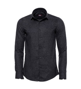Desensiz Slim Fit Oduncu Koyu Gri Erkek Gömlek - Wessi (Füme)