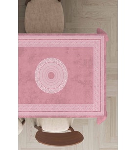 Pembe Çerçeveli Dokuma Leke Tutmaz Masa Örtüsü MSO231