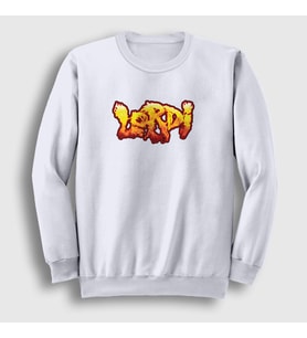 Presmono Unisex Beyaz Fire Logo Lordi Sweatshirt 379422tt (Beyaz)