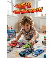 4'lü Metal Oyuncak Araba Seti - Diecast Alaşımlı Dayanıklı Yarış Arabaları - Hediye Paketi