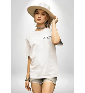 30 Ağustos Zafer Bayramı Atatürk Temalı Oversize Bisiklet Yaka T-shirt - Beyaz