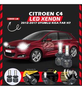 Citroen C4 2012-2017 Kısa Far Uyumlu Şimşek Etkili Led Xenon Premium Series H7