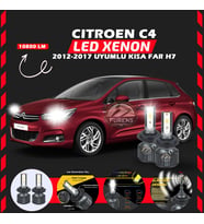 Citroen C4 2012-2017 Kısa Far Uyumlu Şimşek Etkili Led Xenon Premium Series H7