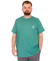 Mode XL Büyük Beden Erkek T-Shirt Bisiklet Yaka Chneyrmd U25020 Çağla