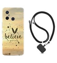 Xiaomi Redmi 12C Kılıf Resimli Boyun Askılı İpli Desenli Silikon Belive in Yourself 1316