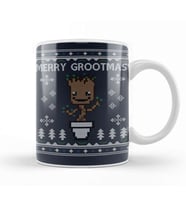 Guardians Of the Galaxy Merry Grootmas Christmas Knit Pattern Kupa Bardak Porselen
