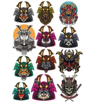Samurai Sticker Set-5 12 Parça Telefon, Tablet, Defter, Laptop Sticker