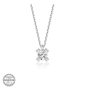 Swarovski Taşlı Gümüş Tektaş Bayan Kolye