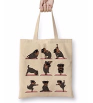 Rottweiler Yoga Rotfaydır Pug Köpek Yoga Bez Çanta Uzun Saplı