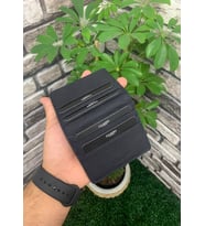 Guard Lacivert Hakiki Deri İkiye Katlı Patlı Tasarım Unisex Kredi Kartlık // GRD260225WT1369 (Renksiz)