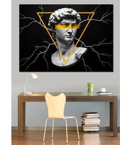 Modern Sanat Michelangelo David Heykeli Dekoratif Kanvas - Mdf Ahşap Tablo