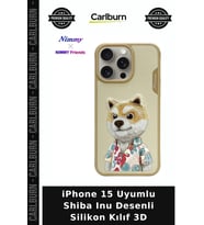 iPhone 15 Uyumlu Shiba Inu Desenli Silikon Kılıf 3D Eğlenceli Kap Aksesuar Çeşit Stil Sahibi