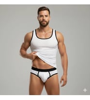 LYYN Beyaz Delikli Kumaş Tank Top Slip Takımı