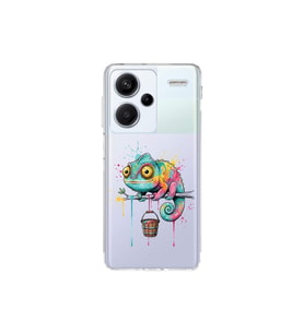 Redmi Note 13 Pro Plus ile Uyumlu Splash Bukalemun Tasarımlı Şeffaf Silikon Kılıf