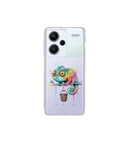 Redmi Note 13 Pro Plus ile Uyumlu Splash Bukalemun Tasarımlı Şeffaf Silikon Kılıf