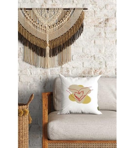 Çizgi Kalp Desenli Çift Yön Dijital Baskılı Dekoratif Kırlent Kılıfı Yastık Kılıfı 39x39cm