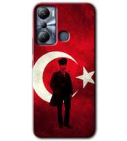 İnfinix Hot 20i Kılıf HD Desen Baskılı Kılıf - Atatürk Bayrak