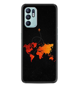 Oppo Reno 6 Kılıf Silikon Desen Özel Seri İz Bırakan Uçak 1778