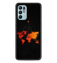 Oppo Reno 6 Kılıf Silikon Desen Özel Seri İz Bırakan Uçak 1778