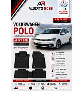 VOLKSWAGEN POLO 4 2002 - 2009 Araca Özel Kauçuk 3D Profesyonel Oto Paspası