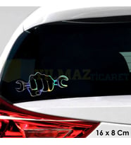 Araba Tamirci Hologram Motosiklet Oto Sticker Etiket Yapıştırma Renkli Çıkartma Aksesuar 16 x 8 Cm