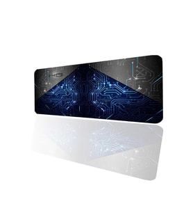 SonicTouch Mavi Devre Desenli Kaymaz Gaming Oyuncu Masaüstü Dikişsiz Klavye Mouse Pad 32x70Cm