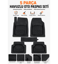 Ford Bronco (1987-1991) 5 Parça Universal Havuzlu Oto Paspas Seti Siyah