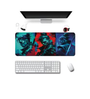 SonicTouch Klavye Mousepad 40x90cm Dikişsiz Pürüzsüz Sıvı Geçirmez Kaymaz Taban Neon Samurai