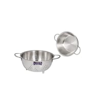 FMS Paslanmaz 18/10 Çelik 24 cm Ayaklı Süzgeç - 7024