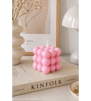 Bubble Mum - Mumelia Candles Doğal Soya, El Yapımı, Dekoratif - Pembe