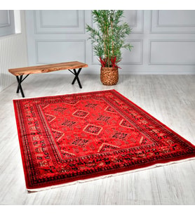 Hoom Rugs Wool Bambos Plus 902 Kırmızı Klasik Salon Halısı
