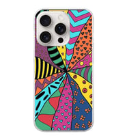PrintiFy Apple  iPhone 15 Pro Max ile Uyumlu 1mm Slim Fit Retro Renkler 4 Baskılı Şeffaf  Kılıf