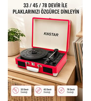 Bavul Tipi Plak Çalar 33 45 78 Devir Destekli Bluetooth Dahili Hoparlörlü Portatif Pikap