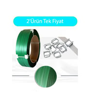 Avantajlı Paket 19'Luk 1.00 Yeşil Pet Çember 1000'Adet Bukle Toka