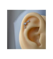 Gümüş Renk Cerrahi Çelik Taşlı Mini Yıldızlar Helix Piercing Lob Kıkırdak Tragus (Çok Renkli)