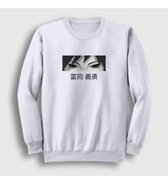 Presmono Unisex Beyaz Eyes Giyu Tomioka Anime Demon Slayer Kimetsu No Yaiba Sweatshirt 298378tt (Beyaz)