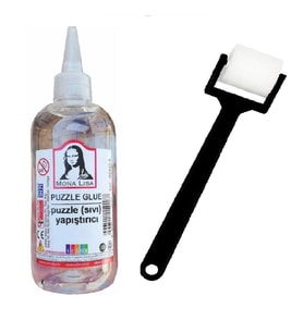 Puzzle Yapıştırıcı 250 ml 1 Adet ve Silindir Sünger Fırça 1 Adet Monalisa Pazıl Yapıştırıcısı
