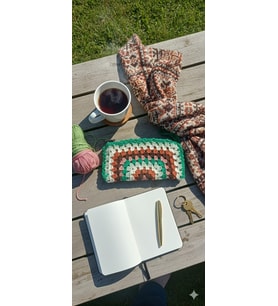 Esu Accessory Retro Bohem El Örgüsü Granny Square Portföy Çanta ve Çok Amaçlı Organizer