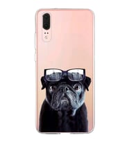 PrintiFy Huawei P20 ile Uyumlu 1mm Slim Fit Köpek 3 050f Baskılı Şeffaf  Kılıf