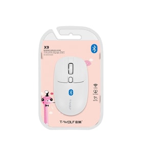 T-Wolf X9 1000 Dpı Uyumlu Kablosuz Bluetooth Mouse Beyaz