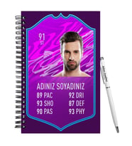 Tasarım Kişiye Özel Fut Kart Ahşap Defter Kalem Seti