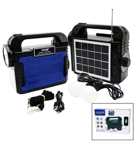 3IN1 - SOLAR 2İN1 EL FENERİ - RADYO - MP3 BLUETOOTH - USB/ TF PORT - 2 PARÇA AMPUL KABLOLU - POWERBANK