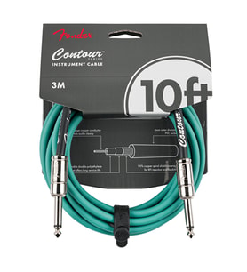 Fender 0990571146 Contour Serisi Sherwood Green Enstrüman Kablosu (3m) Yeşil Renk Seçeneği Sağlam Jaklar ve Uzun Ömürlü Kablo