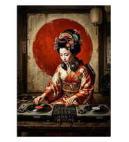 DJ Kabinde Japon Geyşa Kadın Dekoratif Kanvas - Mdf Ahşap Tablo