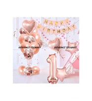 ROSE GOLD ŞEFFAF KONFETİLİ YAŞ BALON SETİ
